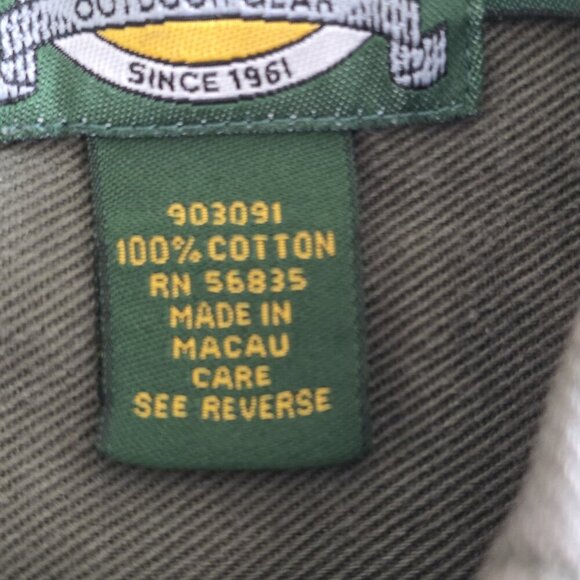 Cabela's Shirt Men XLT Military Green Denim LS Buttons Pockets Cotton Outdoors - Picture 12 of 16